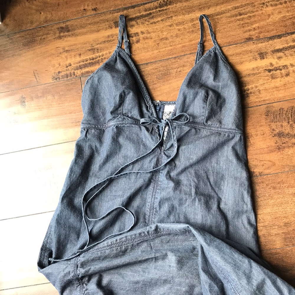 7 For All Mankind denim maxi dress